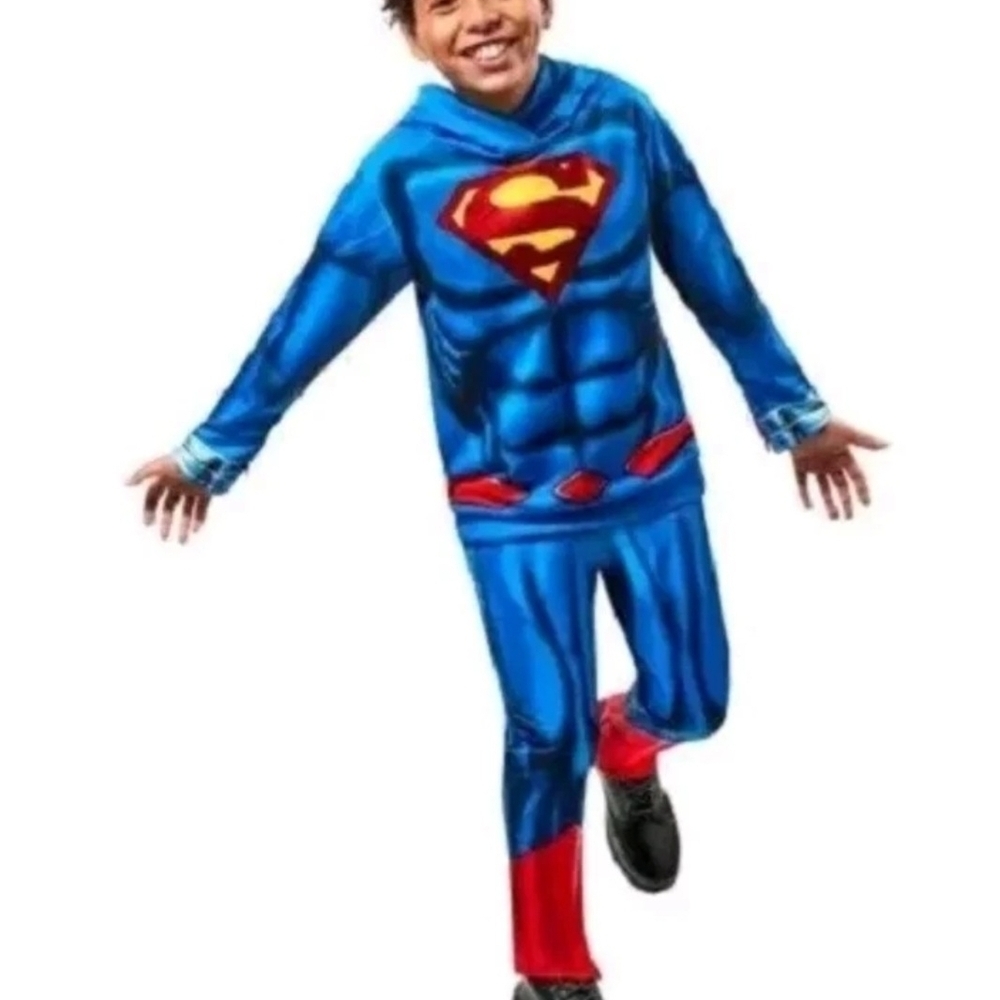Rubie's Blue and Red Superman Any Day Hero's  Kids Costume Or Dress Up Size Med.